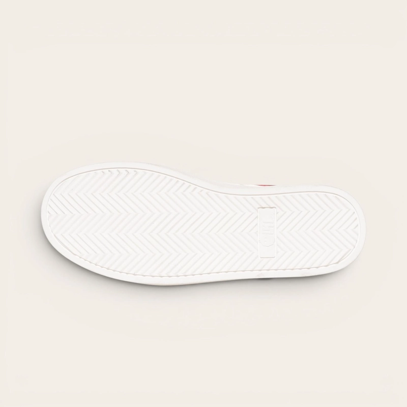 ZAPATILLA ALEXANDER DE CUERO NATURAL NEVADO OLKI - BLANCA/ROJA - 4
