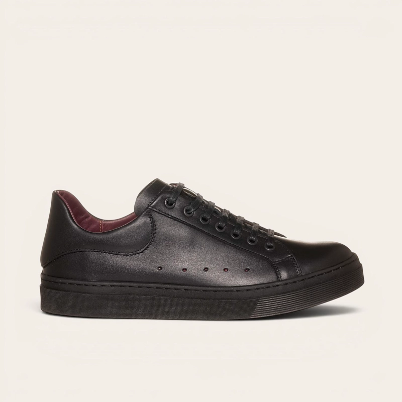 ZAPATILLA ALEXANDER DE CUERO NATURAL NEVADO OLKI - BLACK - 3