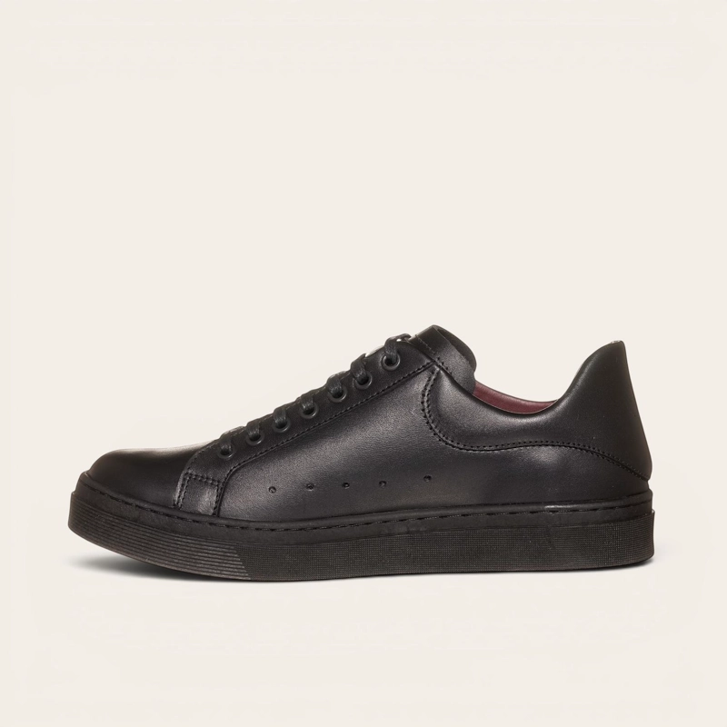 ZAPATILLA ALEXANDER DE CUERO NATURAL NEVADO OLKI - BLACK - 4