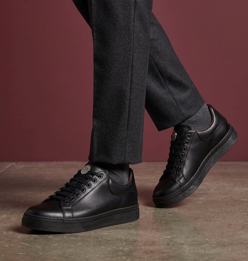 ZAPATILLA ALEXANDER DE CUERO NATURAL NEVADO OLKI - BLACK - 9