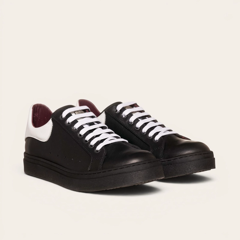 ZAPATILLA ALEXANDER DE CUERO NATURAL NEVADO OLKI - NEGRO - 1