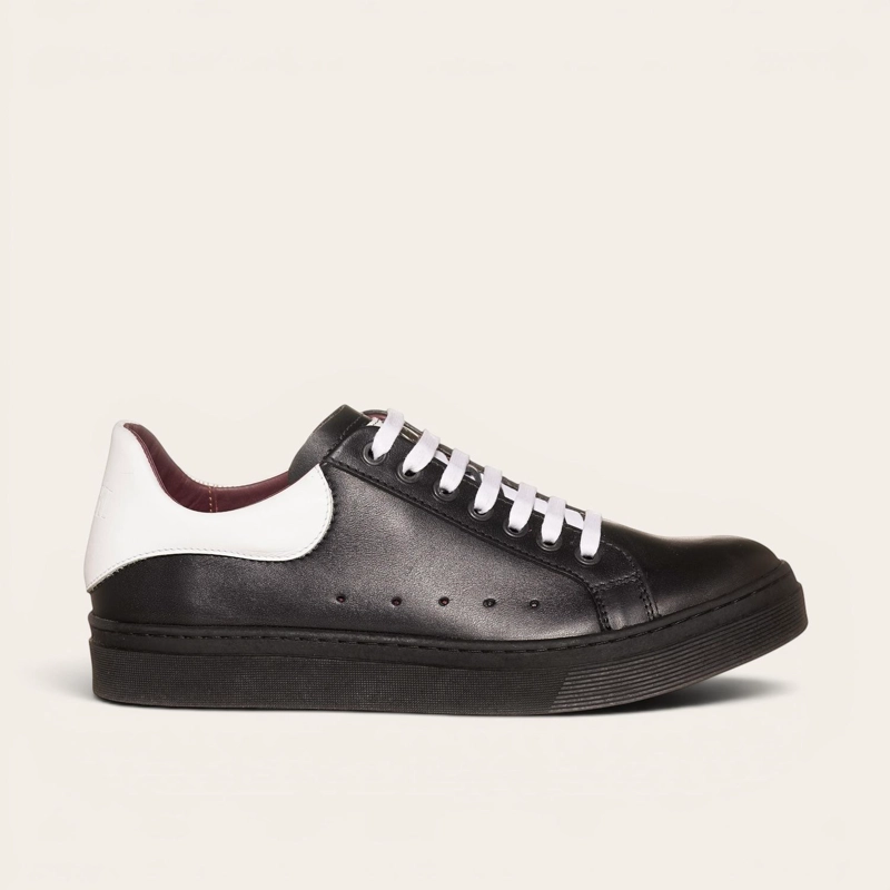 ZAPATILLA ALEXANDER DE CUERO NATURAL NEVADO OLKI - NEGRO - 3