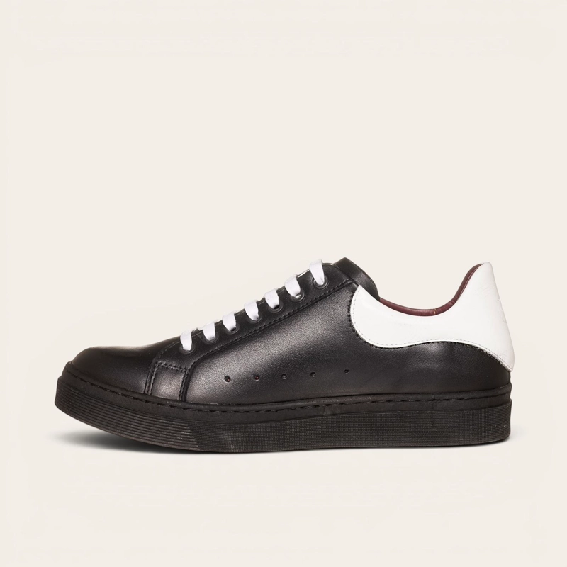 ZAPATILLA ALEXANDER DE CUERO NATURAL NEVADO OLKI - NEGRO - 4