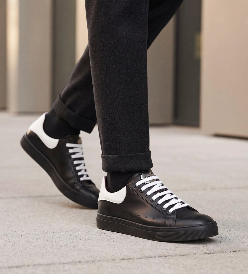 ZAPATILLA ALEXANDER DE CUERO NATURAL NEVADO OLKI - NEGRO - 9