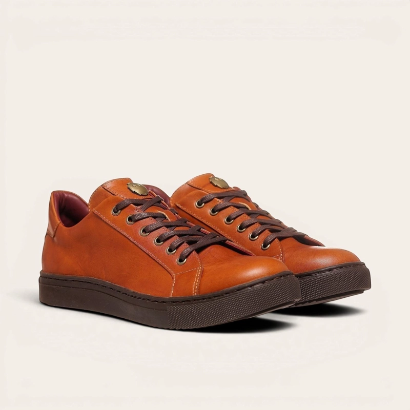 ZAPATILLA DE CUERO ORIGINAL TRONADOR OLKI - CURRY/CHOCOLATE - 1