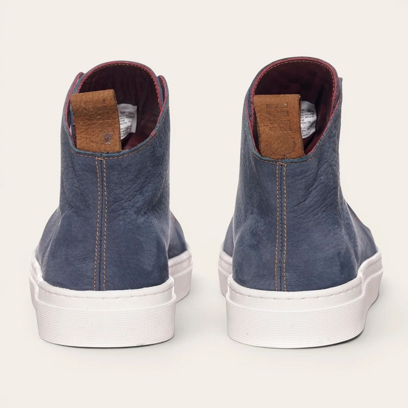 ZAPATILLA ALTAS DE CUERO MANQUEHUE OLKI - AZUL/BLANCA - 6