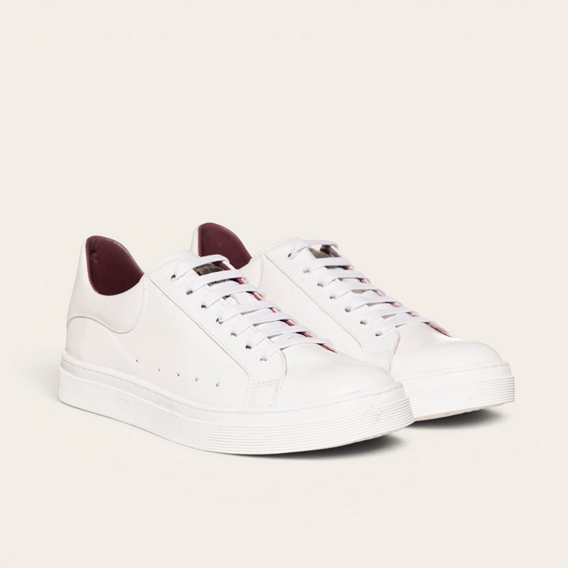 ZAPATILLA ALEXANDER DE CUERO NATURAL NEVADO OLKI - BLANCA/BLANCA - 1