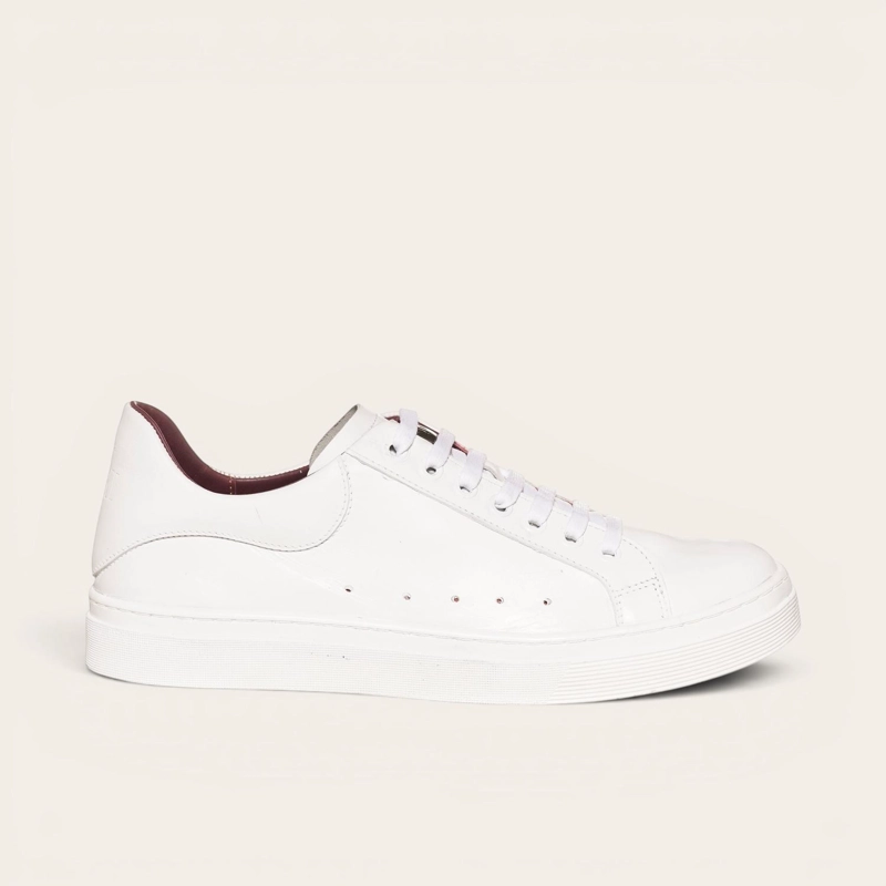 ZAPATILLA ALEXANDER DE CUERO NATURAL NEVADO OLKI - BLANCA/BLANCA - 3