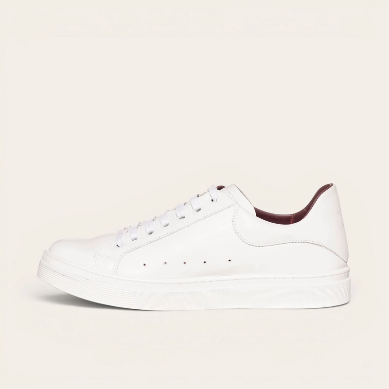 ZAPATILLA ALEXANDER DE CUERO NATURAL NEVADO OLKI - BLANCA/BLANCA - 4