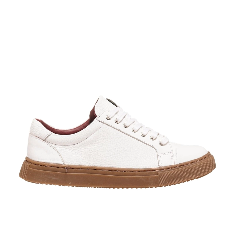 ZAPATILLA DE CUERO CASUAL ACONCAGUA OLKI - BLANCO/CAMEL - 2