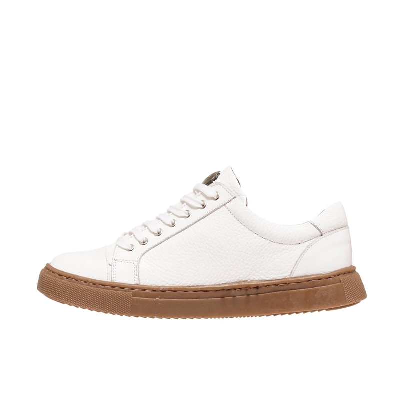 ZAPATILLA DE CUERO CASUAL ACONCAGUA OLKI - BLANCO/CAMEL - 3