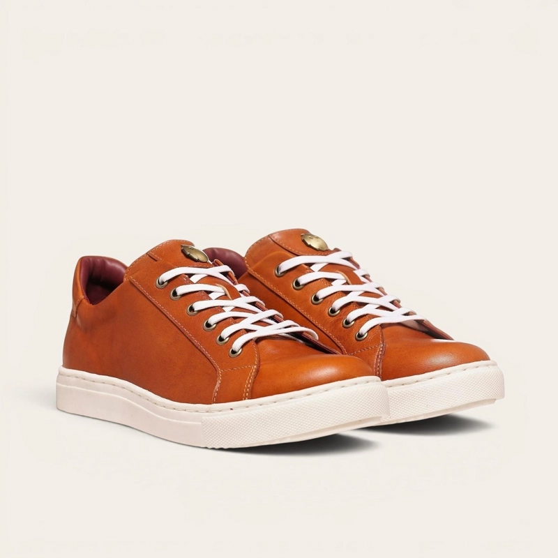 ZAPATILLA DE CUERO ORIGINAL TRONADOR OLKI - CURRY/BLANCA - 1