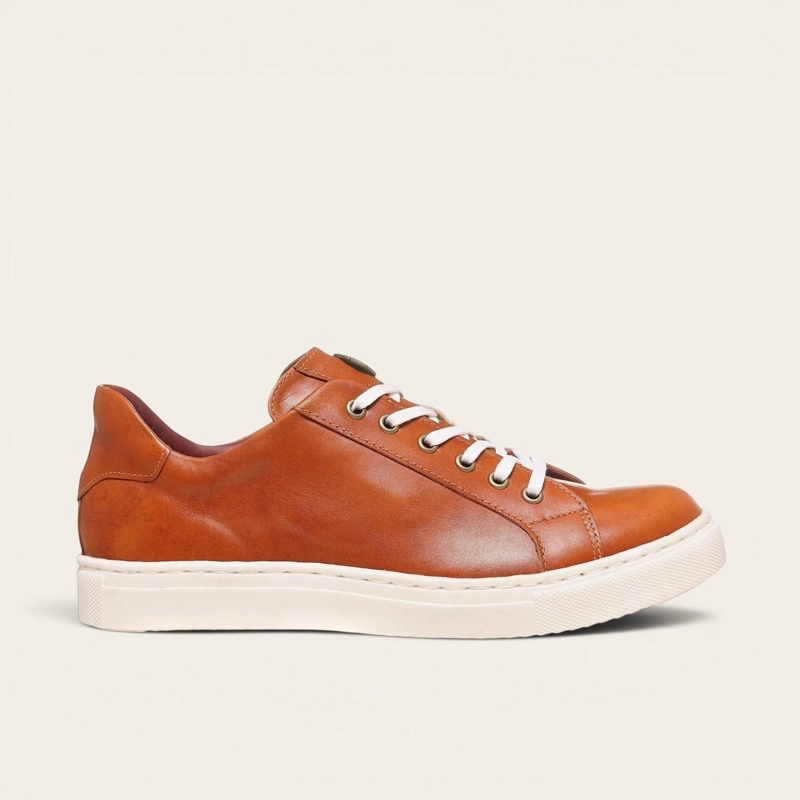 ZAPATILLA DE CUERO ORIGINAL TRONADOR OLKI - CURRY/BLANCA - 3