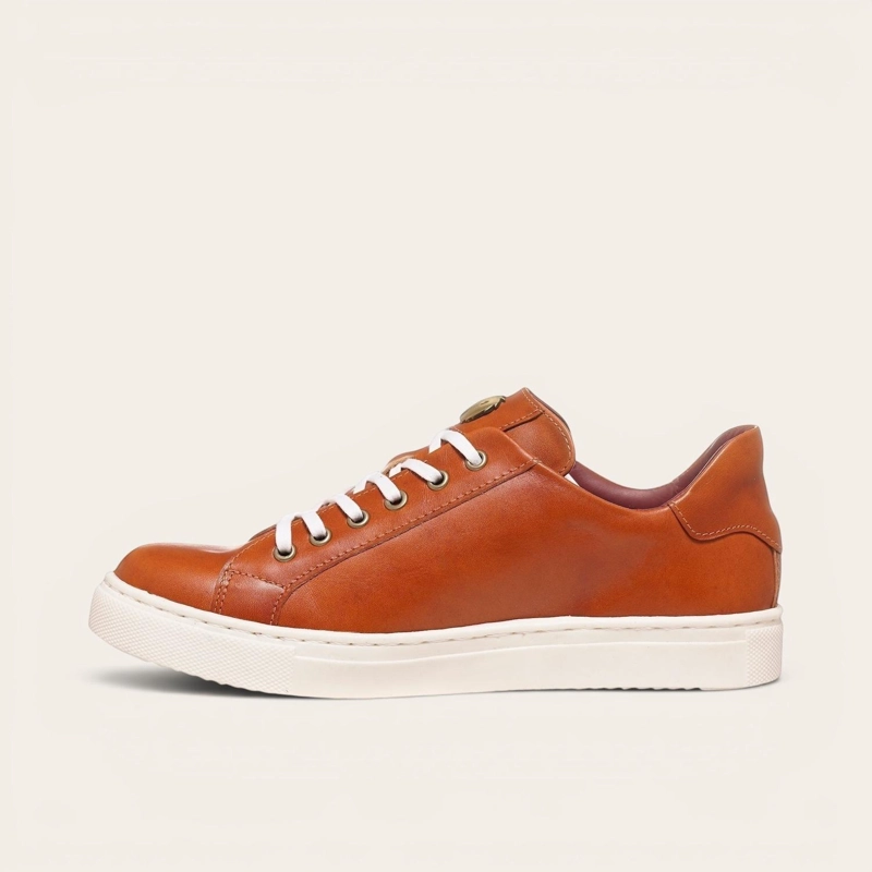 ZAPATILLA DE CUERO ORIGINAL TRONADOR OLKI - CURRY/BLANCA - 4