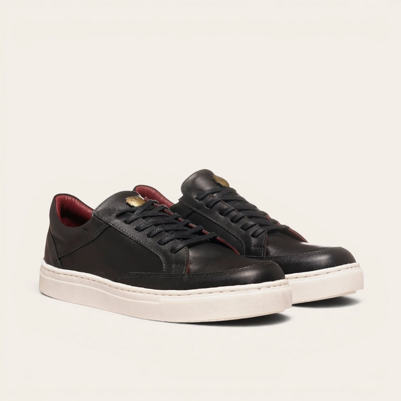 ZAPATILLA DE CUERO URBANA LA CAMPANA OLKI - NEGRA/BLANCA - 1