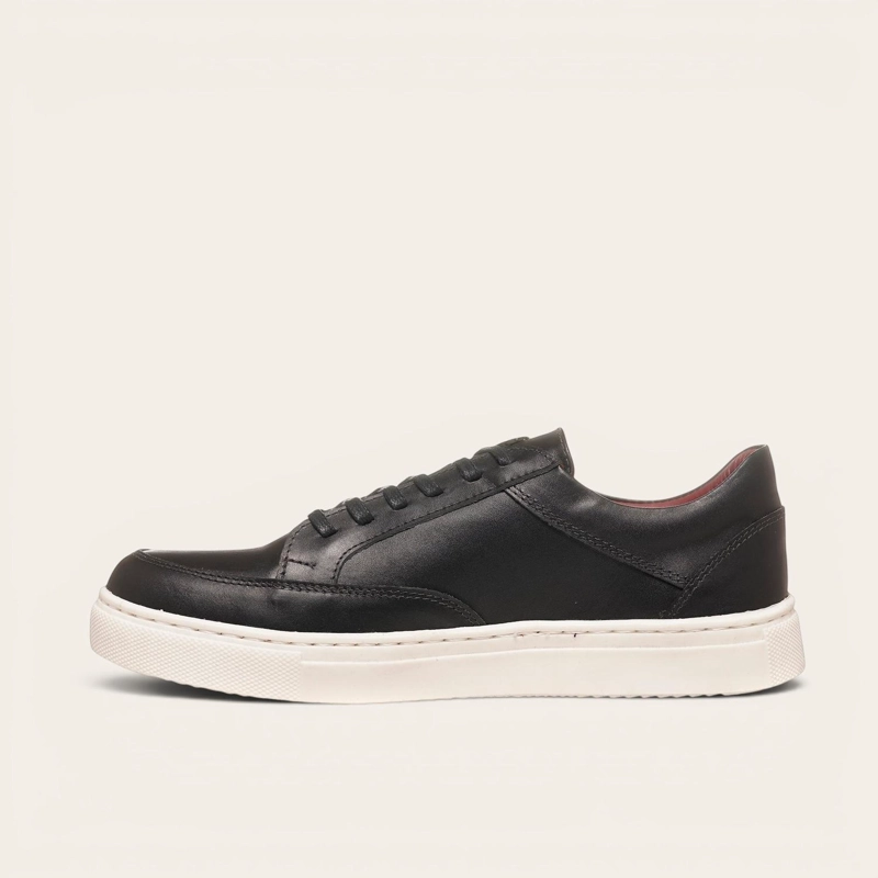 ZAPATILLA DE CUERO URBANA LA CAMPANA OLKI - NEGRA/BLANCA - 4
