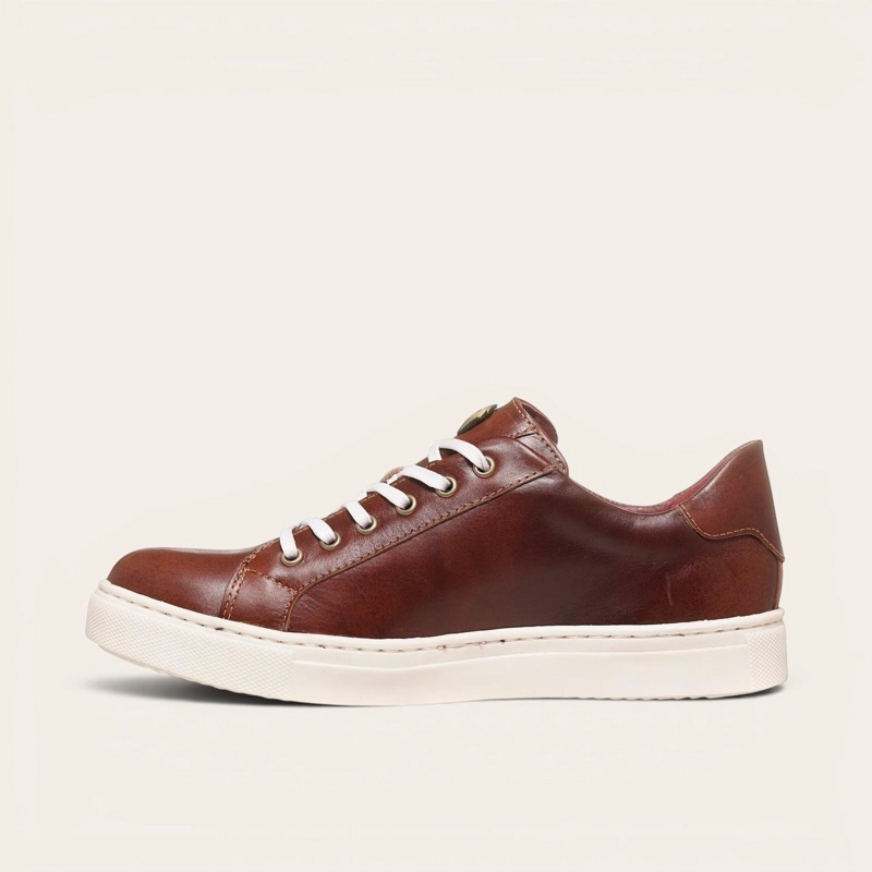 ZAPATILLA DE CUERO ORIGINAL TRONADOR OLKI - CASTAÑO/BLANCA - 4