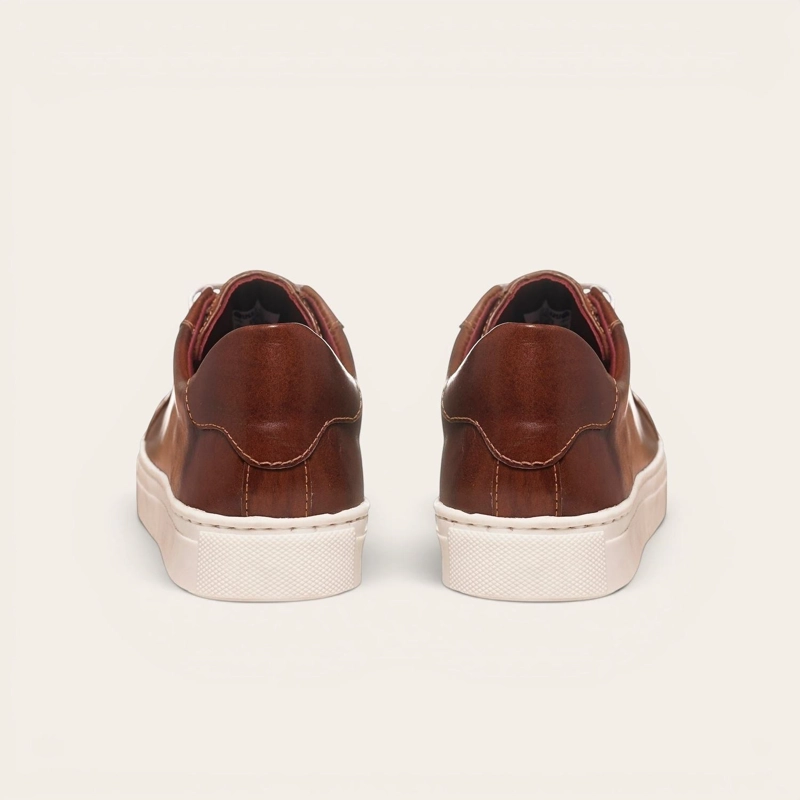 ZAPATILLA DE CUERO ORIGINAL TRONADOR OLKI - CASTAÑO/BLANCA - 6