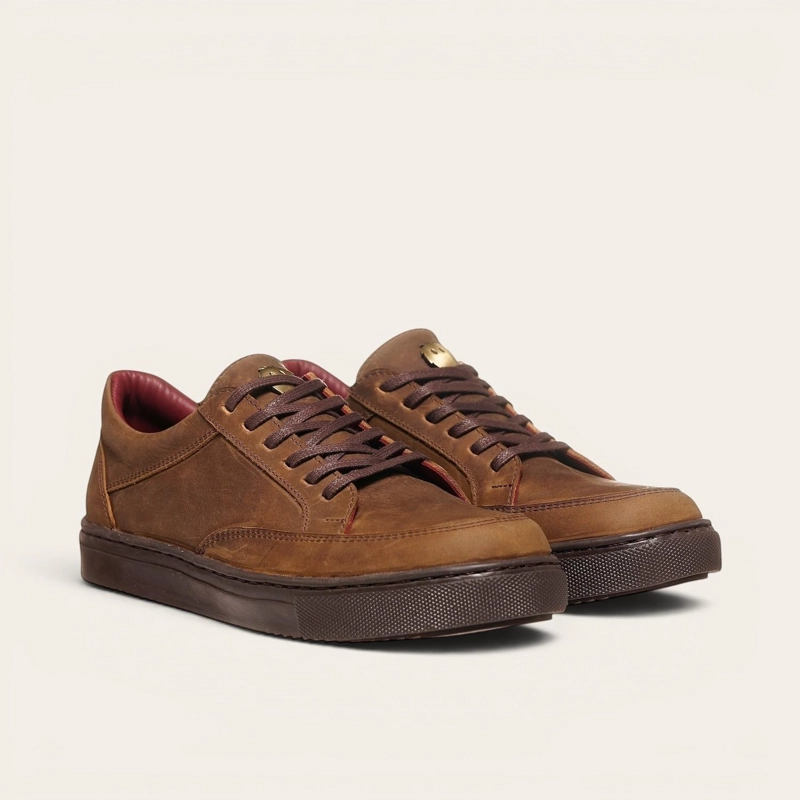 ZAPATILLA DE CUERO URBANA LA CAMPANA OLKI - CAFE /CHOCOLATE - 1