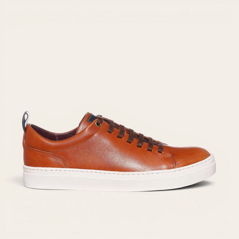 ZAPATILLA CLASICAS DE CUERO CALAN OLKI - CURRY/BLANCA - 3