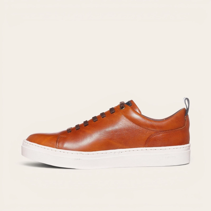 ZAPATILLA CLASICAS DE CUERO CALAN OLKI - CURRY/BLANCA - 4