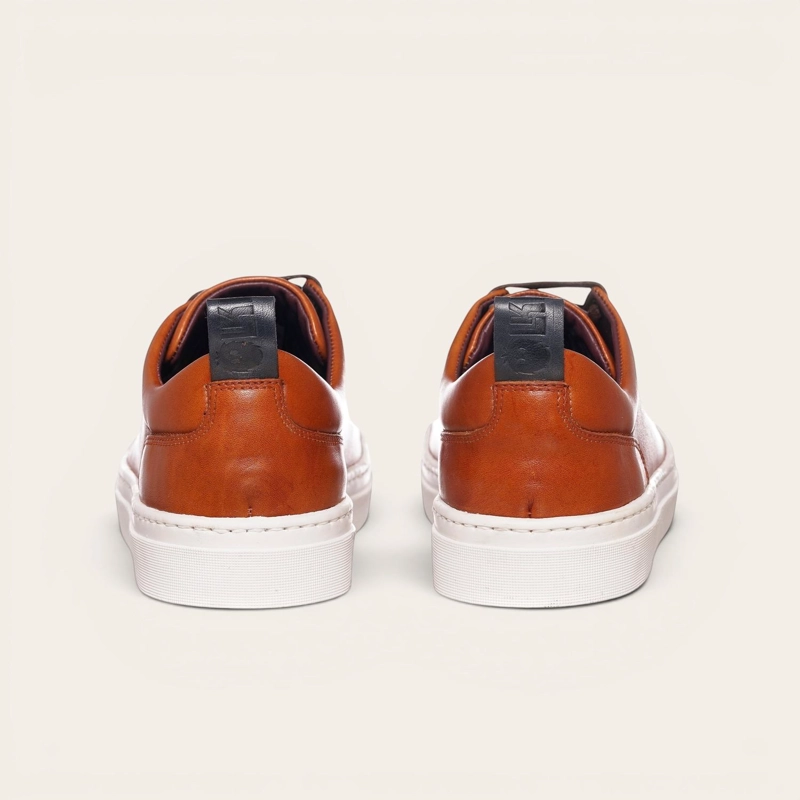 ZAPATILLA CLASICAS DE CUERO CALAN OLKI - CURRY/BLANCA - 6
