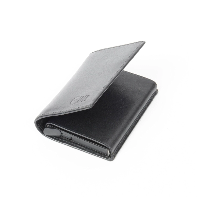 BILLETERA TARJETERO DE CUERO RFID OLKI TINGUIRIRICA - NEGRO - 2