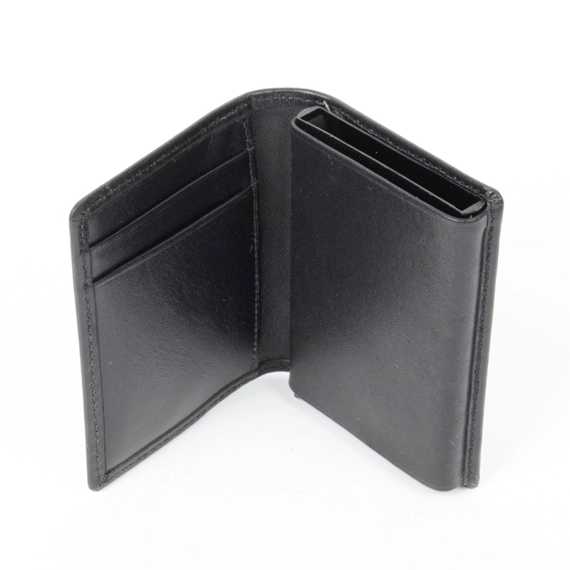 BILLETERA TARJETERO DE CUERO RFID OLKI TINGUIRIRICA - NEGRO - 4
