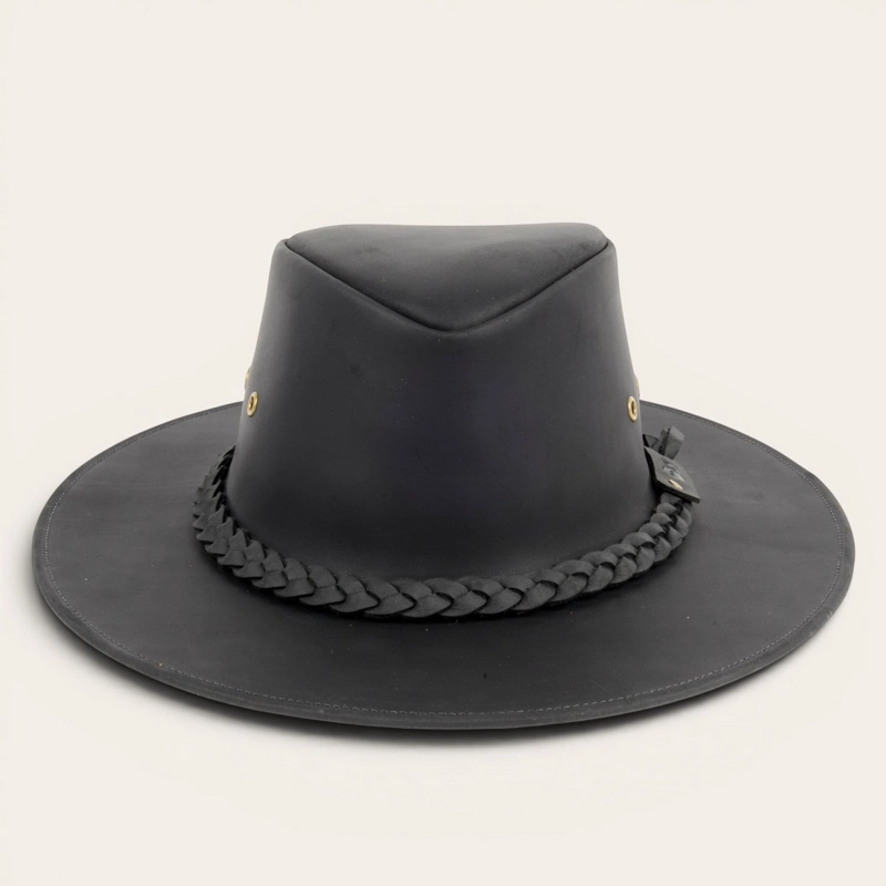 SOMBRERO DE CUERO ENGRASADO UNISEX OLKI PUMALIN - NEGRO - 1