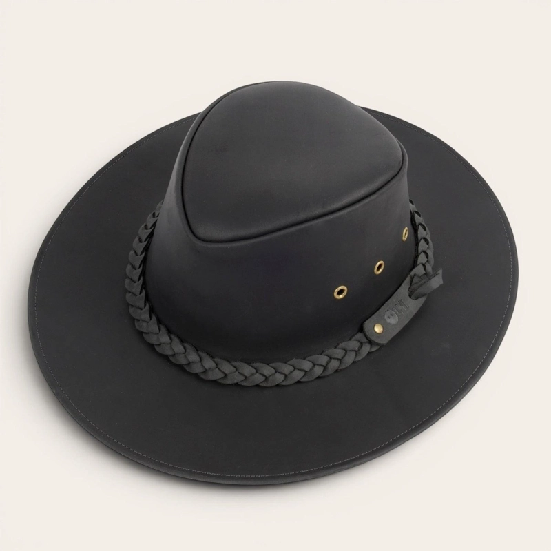 SOMBRERO DE CUERO ENGRASADO UNISEX OLKI PUMALIN - NEGRO - 3