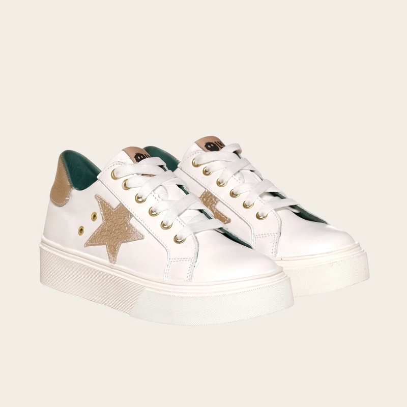 PRE ORDER - ZAPATILLA URBANA / CASUAL DE CUERO MUJER TRICAHUE OLKI - GOLD - 1