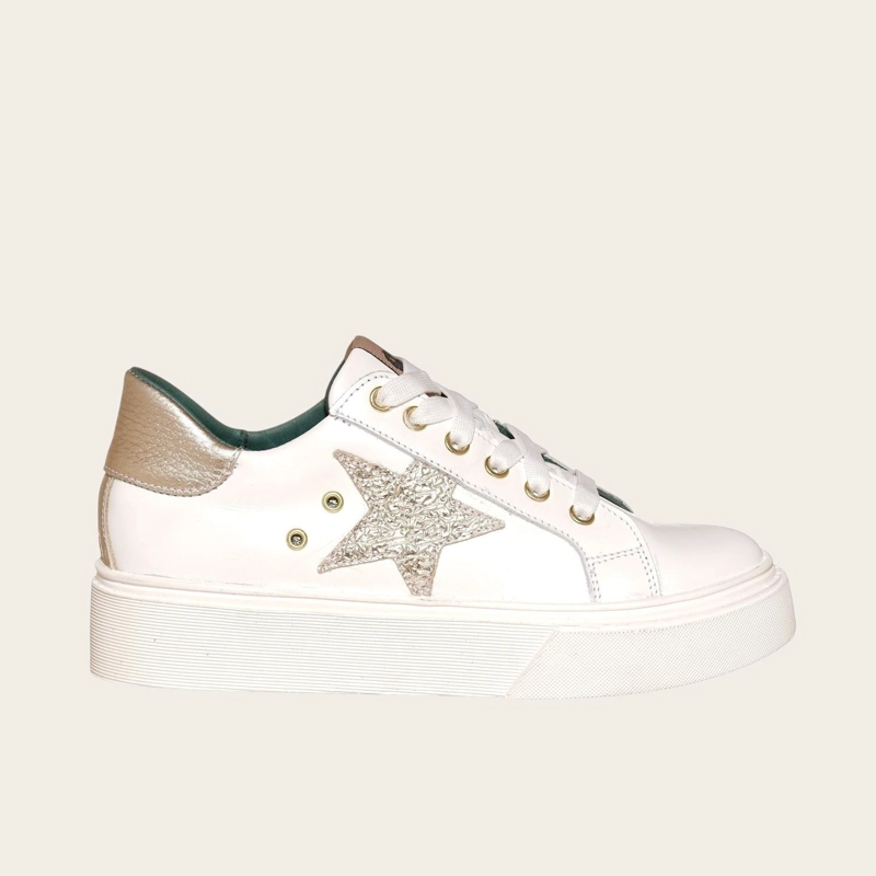 PRE ORDER - ZAPATILLA URBANA / CASUAL DE CUERO MUJER TRICAHUE OLKI - GOLD - 3