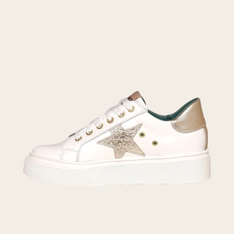 PRE ORDER - ZAPATILLA URBANA / CASUAL DE CUERO MUJER TRICAHUE OLKI - GOLD - 4