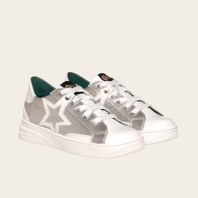 PRE ORDER - ZAPATILLA URBANA / CASUAL DE CUERO MUJER LOICA OLKI - SILVER - 1