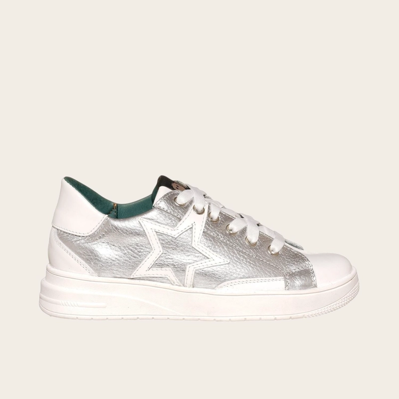PRE ORDER - ZAPATILLA URBANA / CASUAL DE CUERO MUJER LOICA OLKI - SILVER - 3
