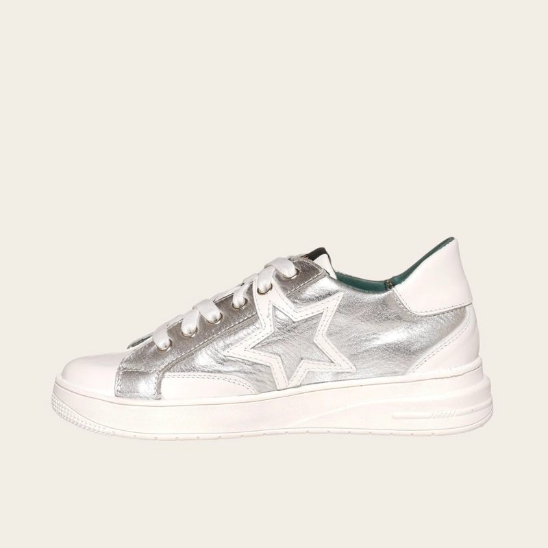 PRE ORDER - ZAPATILLA URBANA / CASUAL DE CUERO MUJER LOICA OLKI - SILVER - 4