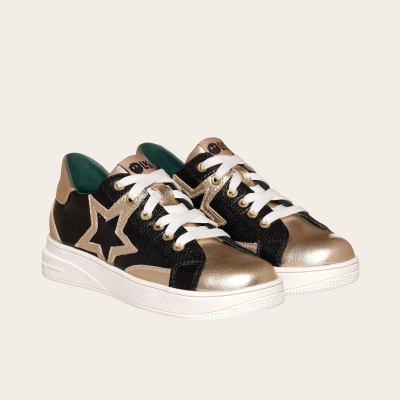 PRE ORDER - ZAPATILLA URBANA / CASUAL DE CUERO MUJER LOICA OLKI - BLACK - 1