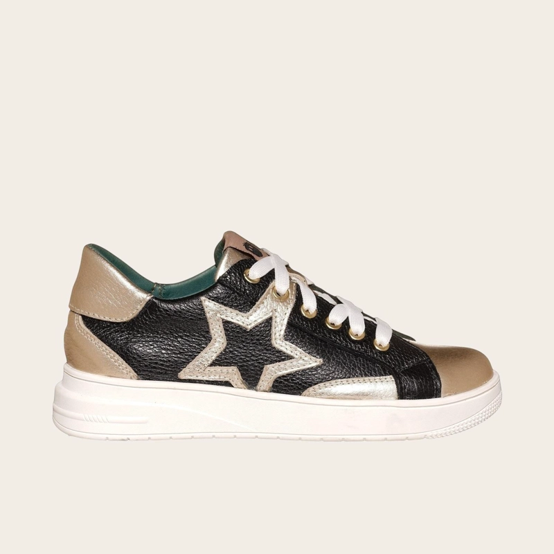 PRE ORDER - ZAPATILLA URBANA / CASUAL DE CUERO MUJER LOICA OLKI - BLACK - 3