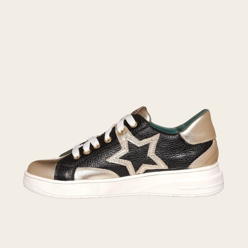 PRE ORDER - ZAPATILLA URBANA / CASUAL DE CUERO MUJER LOICA OLKI - BLACK - 4