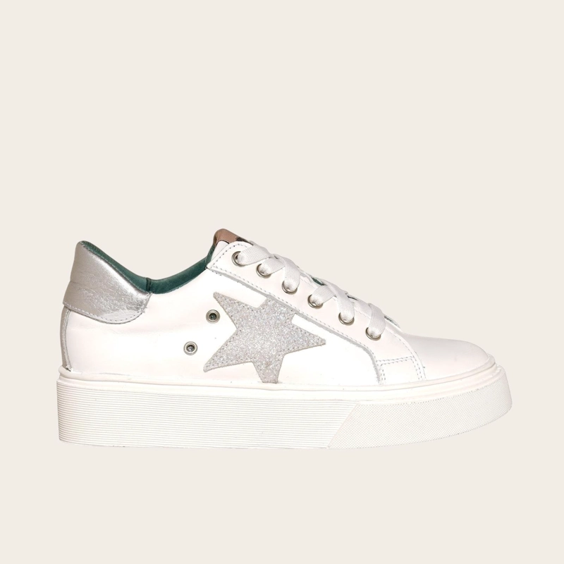 PRE ORDER - ZAPATILLA URBANA / CASUAL DE CUERO MUJER TRICAHUE OLKI - SILVER - 3