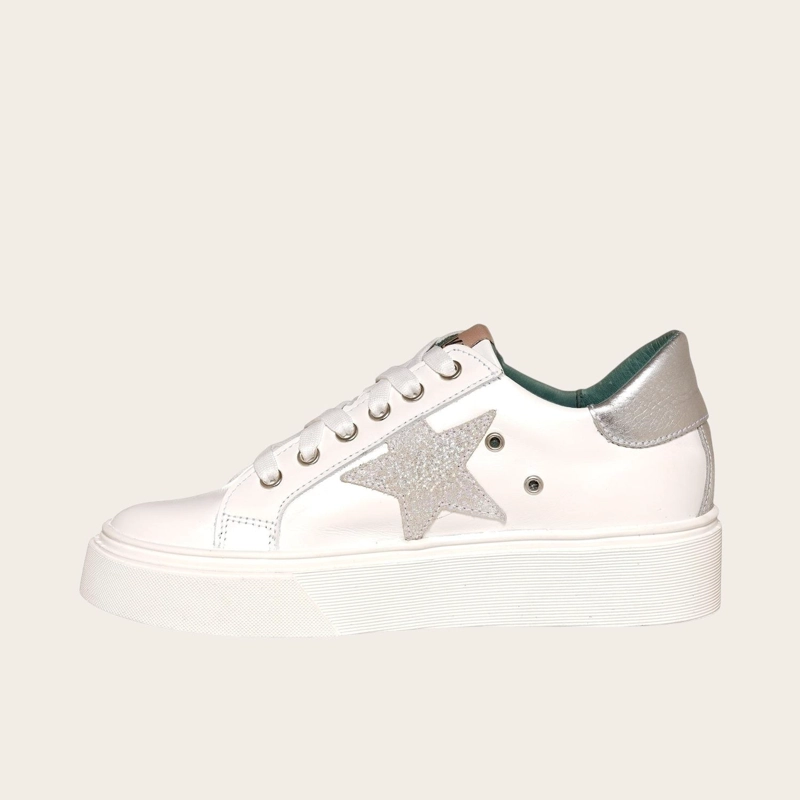 PRE ORDER - ZAPATILLA URBANA / CASUAL DE CUERO MUJER TRICAHUE OLKI - SILVER - 4