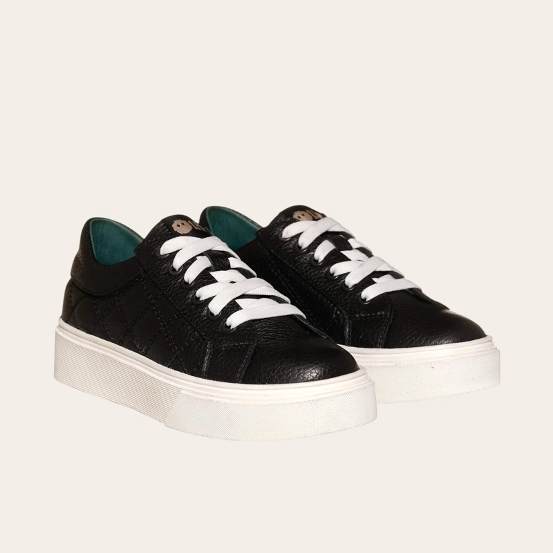 PRE ORDER - ZAPATILLA URBANA / ORIGINAL DE CUERO MUJER REAL OLKI - NEGRO - 1
