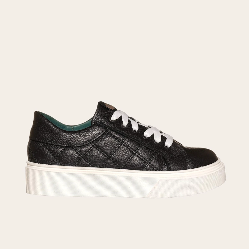 PRE ORDER - ZAPATILLA URBANA / ORIGINAL DE CUERO MUJER REAL OLKI - NEGRO - 3