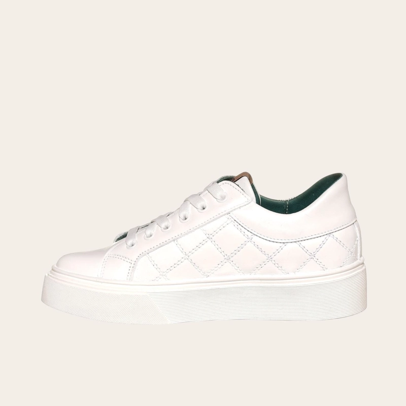 PRE ORDER - ZAPATILLA URBANA / ORIGINAL DE CUERO MUJER REAL OLKI - BLANCA - 4
