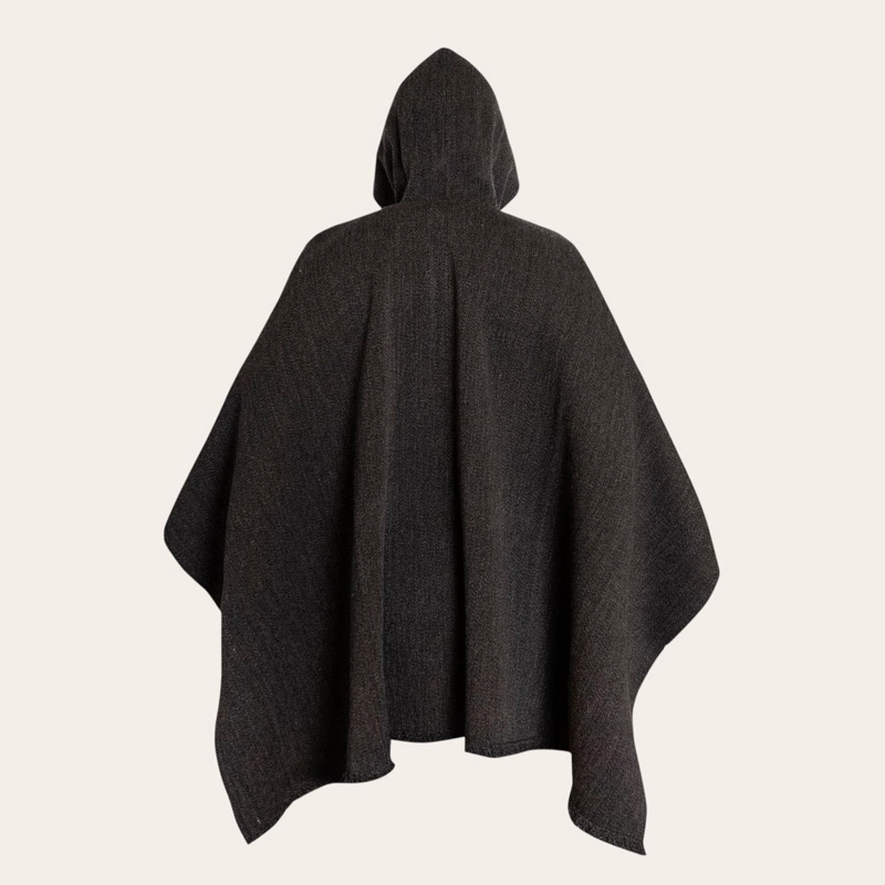 PONCHO CLASICO DE LANA PREMIUM OLKI - GRIS - 3