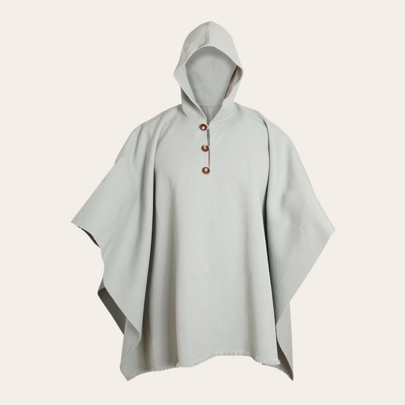 PONCHO CLASICO DE LANA PREMIUM OLKI - MENTA - 1
