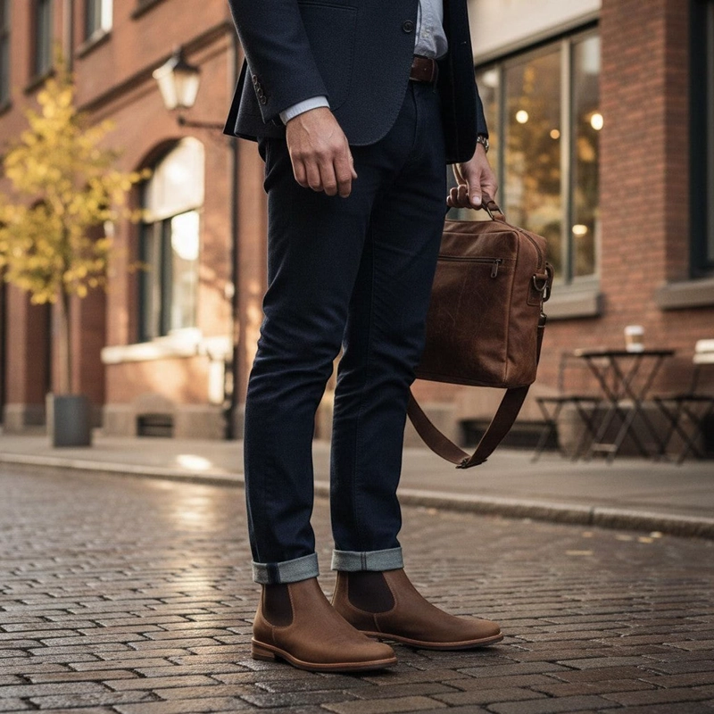 BOTIN DE CUERO CHELSEA HOMBRE TUPUNGATO OLKI - CAFE CAMEL - 2
