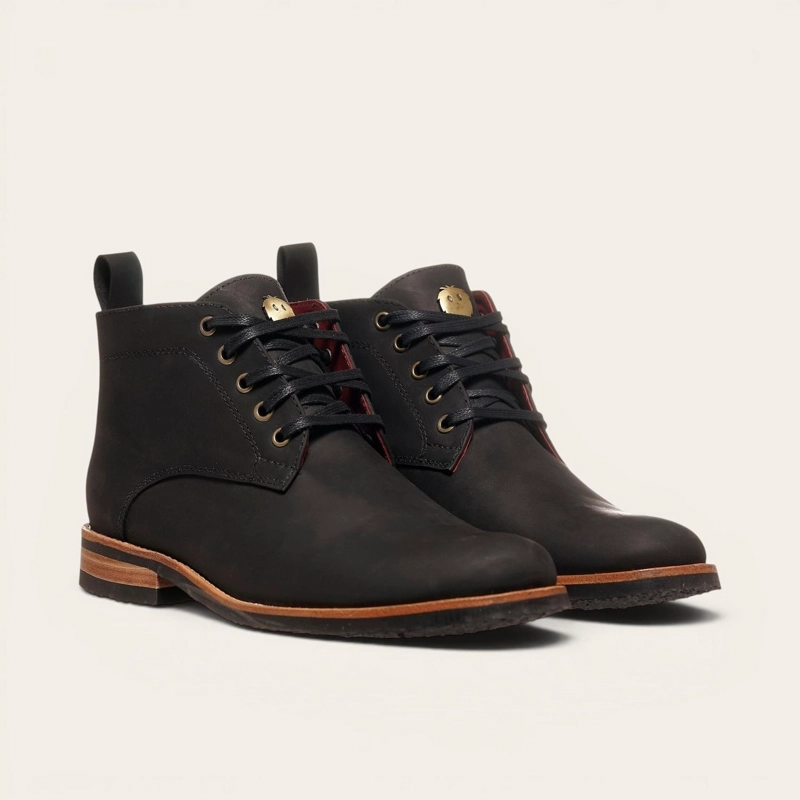 BOTIN DE CUERO CASUAL HOMBRE LLAIMA OLKI - NEGRO - 1