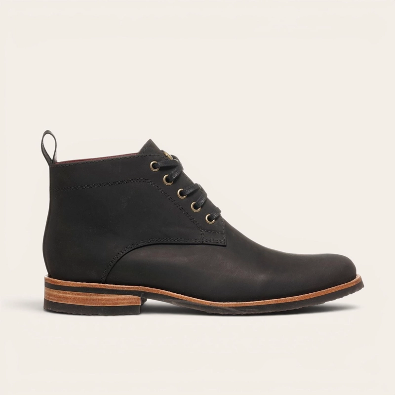 BOTIN DE CUERO CASUAL HOMBRE LLAIMA OLKI - NEGRO - 3