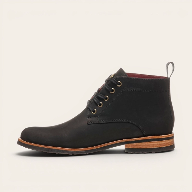 BOTIN DE CUERO CASUAL HOMBRE LLAIMA OLKI - NEGRO - 4